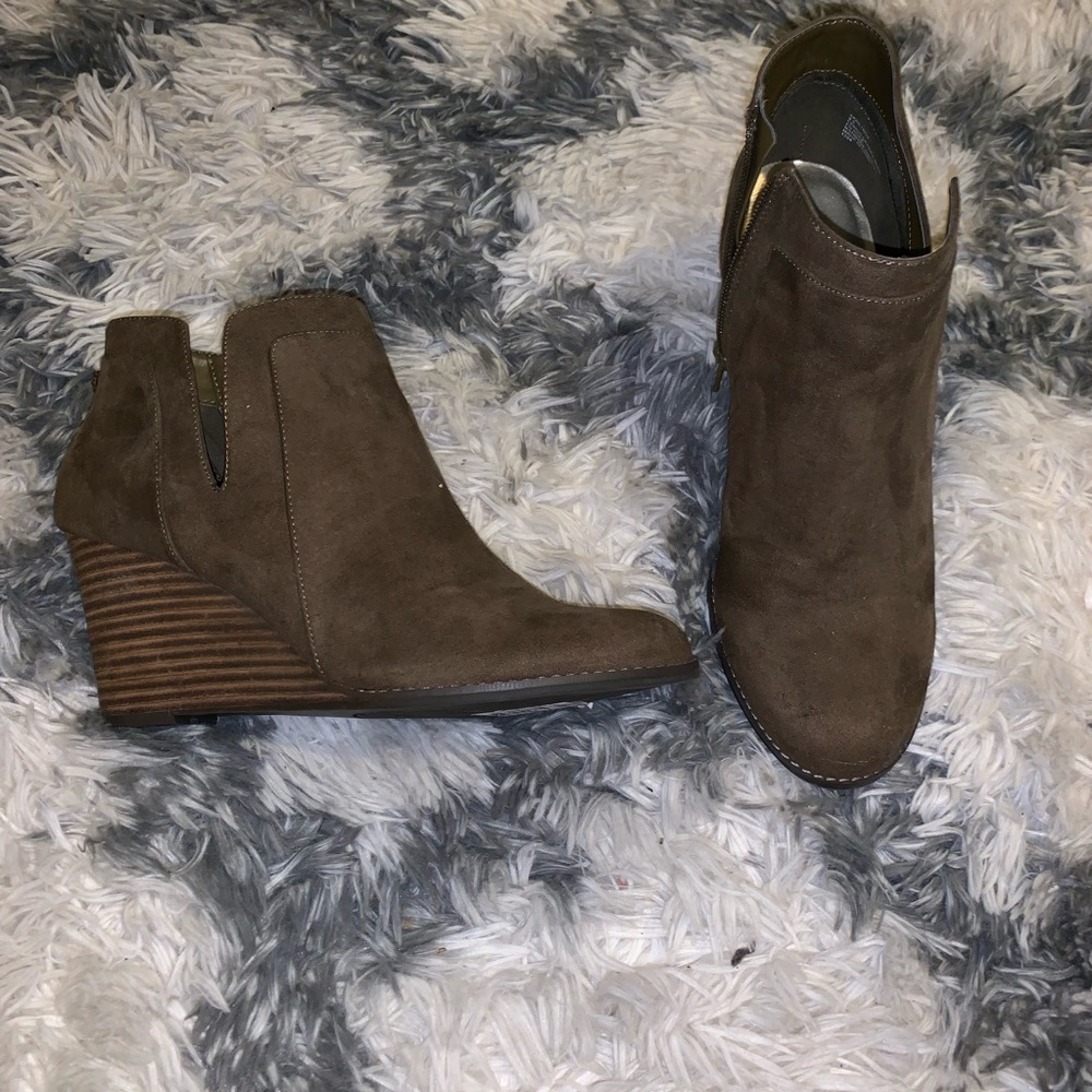 Anne Klein Wedge Heel Ankle Boots